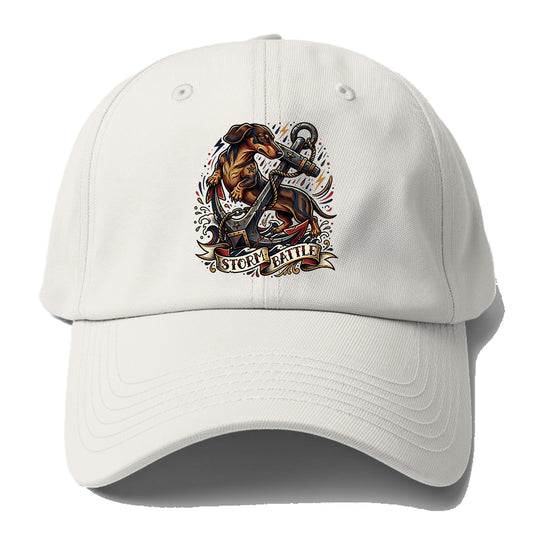 Storm Battle Dachshund Baseball Cap