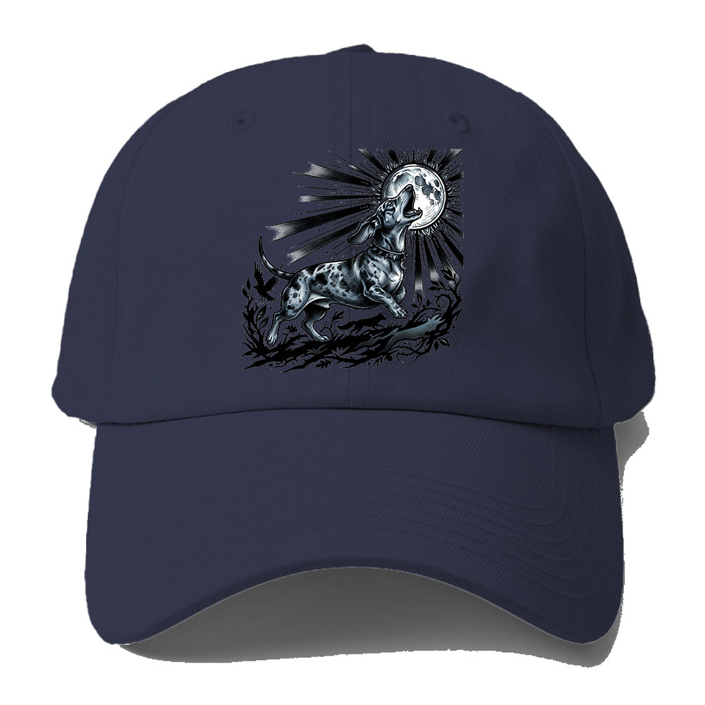 Moon Howling Dog Baseball Cap