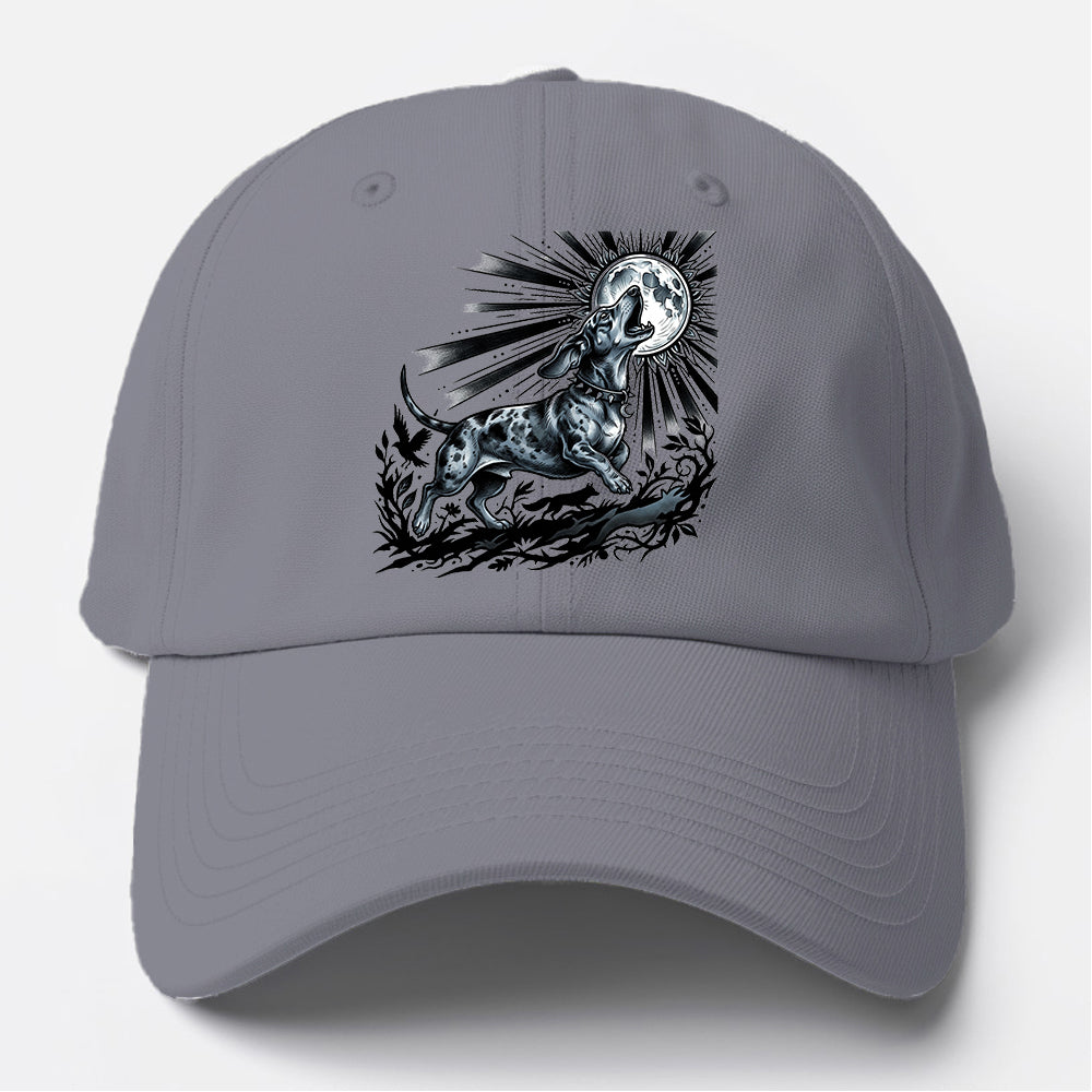 Moon Howling Dog Baseball Cap