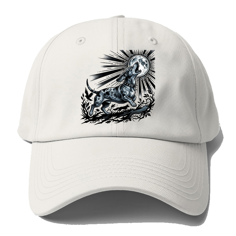 Moon Howling Dog Baseball Cap