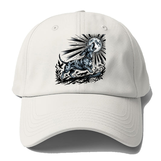 Moon Howling Dog Baseball Cap