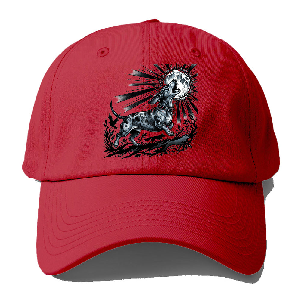 Moon Howling Dog Baseball Cap