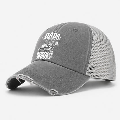 Dads Office Hours Golf Life Washed Trucker Hat – Grey