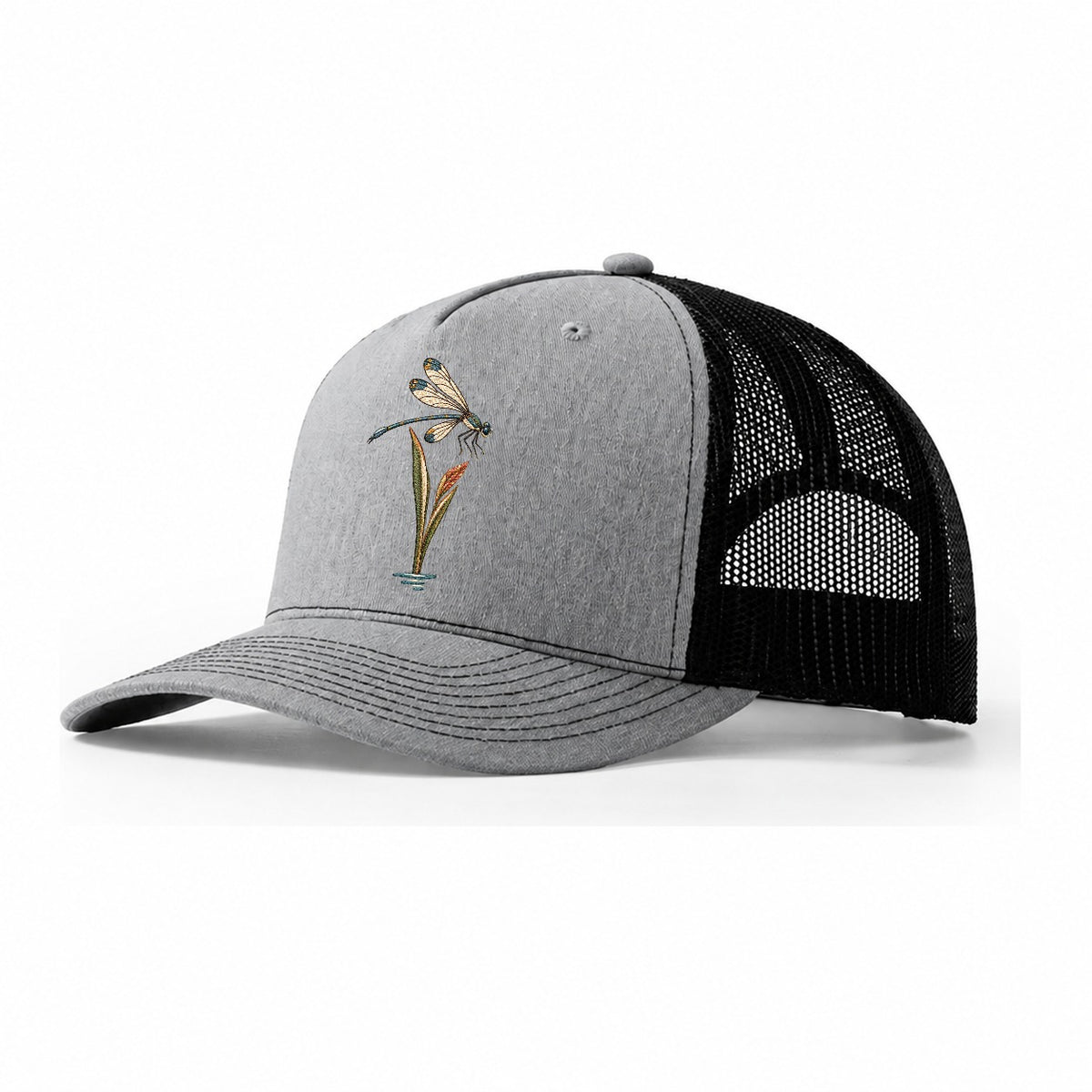 Damselfly Reed Reflection Gentle Wild Trucker Hat – Sport Grey Black
