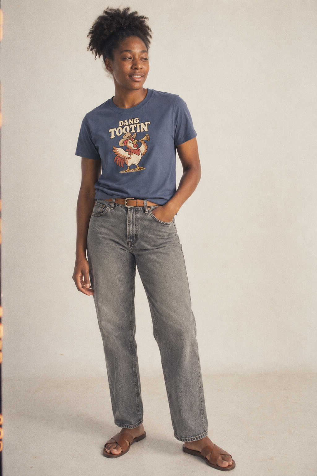 Dang Tootin' Well I Declare Classic T-shirt – studio model photo