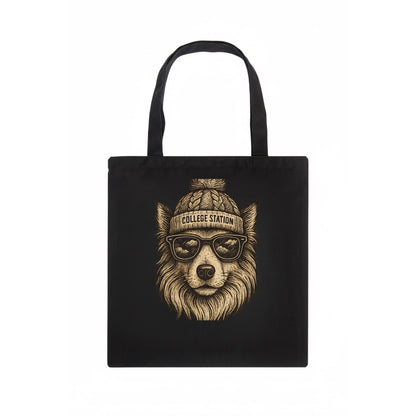 College Station Collie wearing Texas A&M - Tote Bag - dark