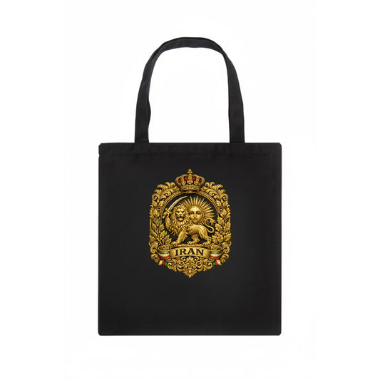 Iran Lion Sun Badge - Tote Bag - dark