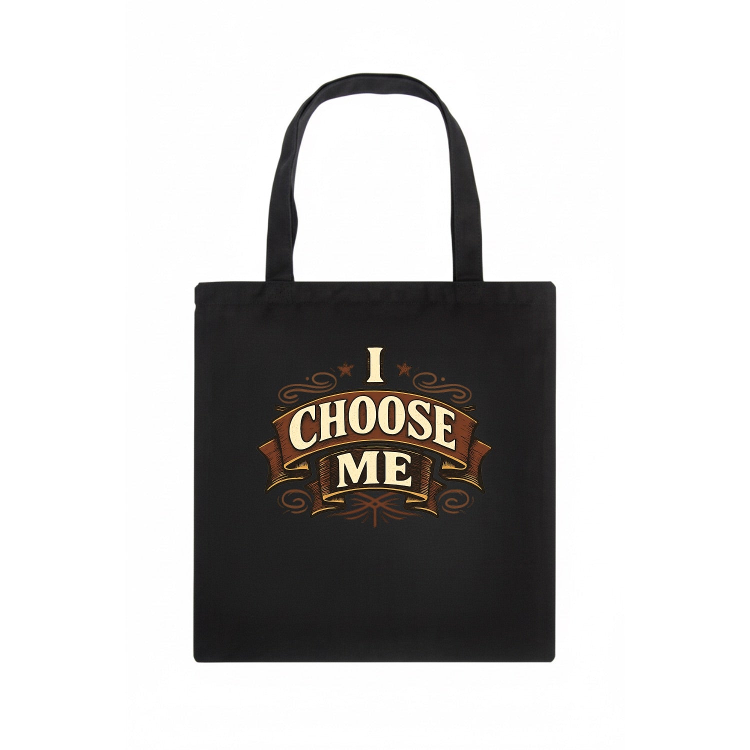 Bold typography design - "I CHOOSE ME" - self-priority, self-selection - Tote Bag - dark