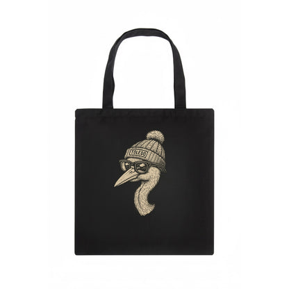 Toledo Great Blue Heron wearing Toledo beanie with pom pom and wayfarer sunglasses - Tote Bag - dark