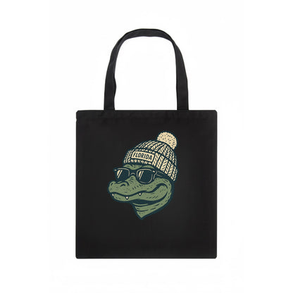 Gainesville Gator wearing Florida beanie - Tote Bag - dark