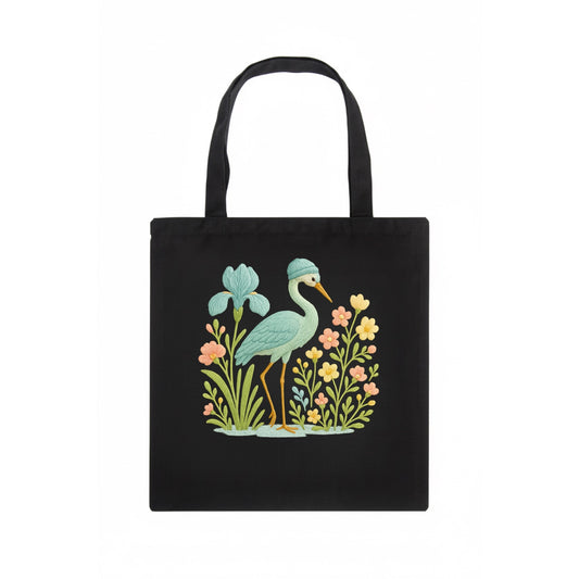 Mint Crane - Tote Bag - dark