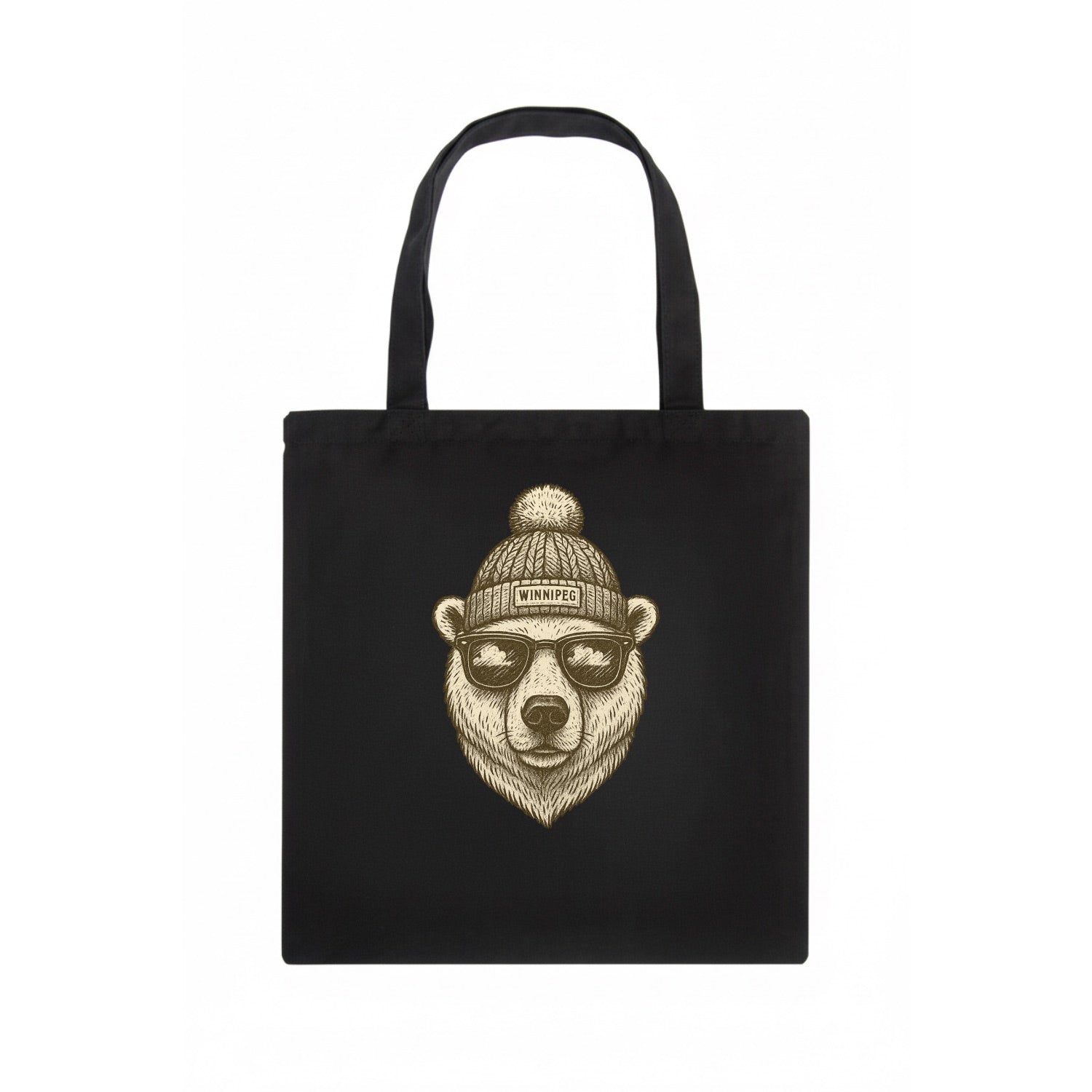 Winnipeg Polar Bear wearing Winnipeg bea - Tote Bag - dark