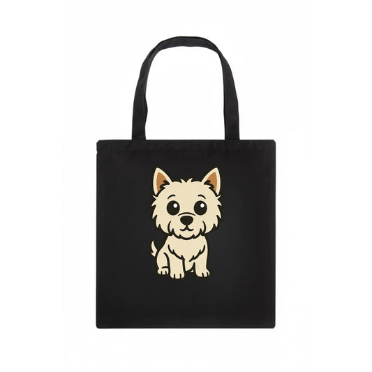 West Highland White Terrier - Alert standing pose - Tote Bag - dark