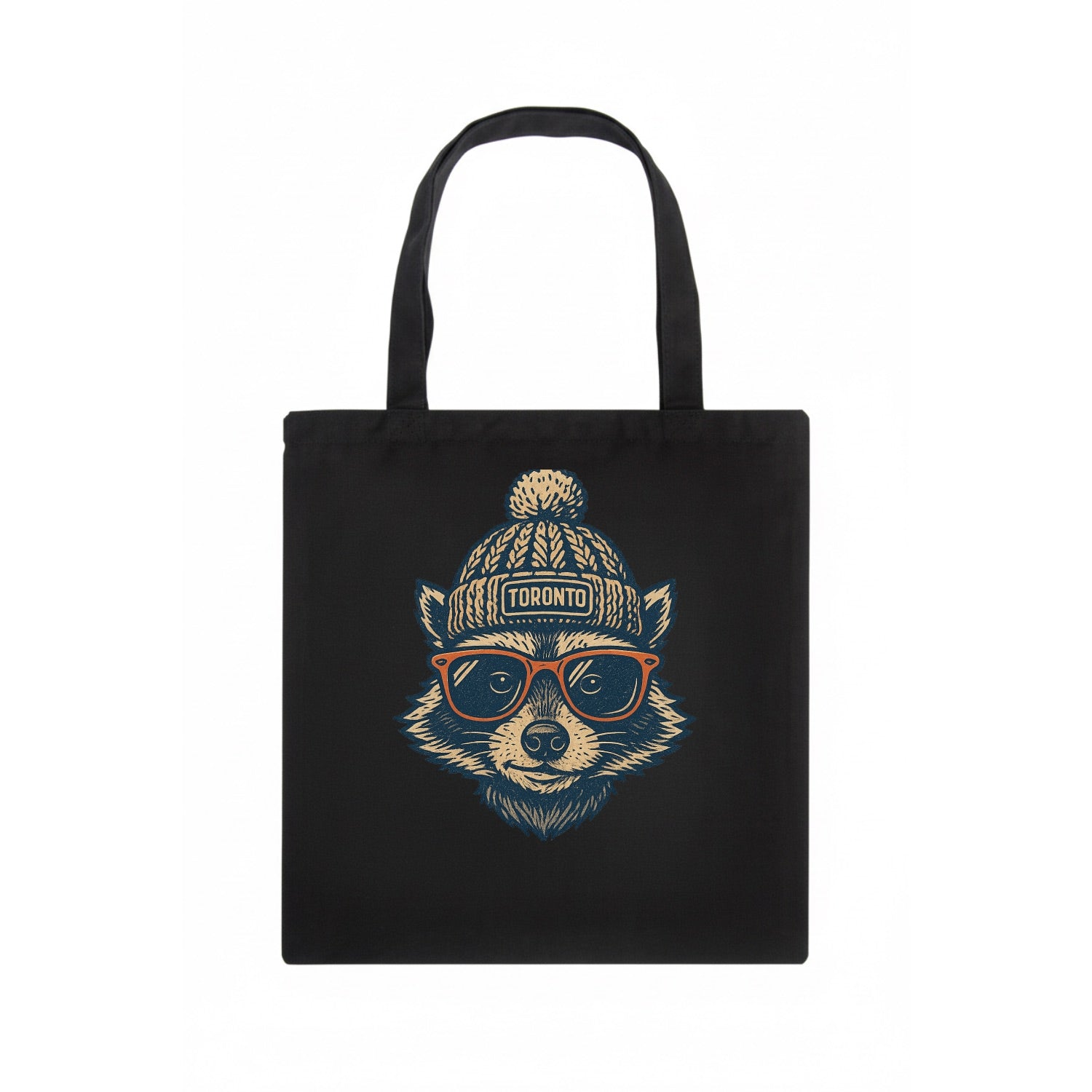 Toronto Raccoon wearing Toronto beanie w - Tote Bag - dark
