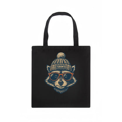 Toronto Raccoon wearing Toronto beanie w - Tote Bag - dark