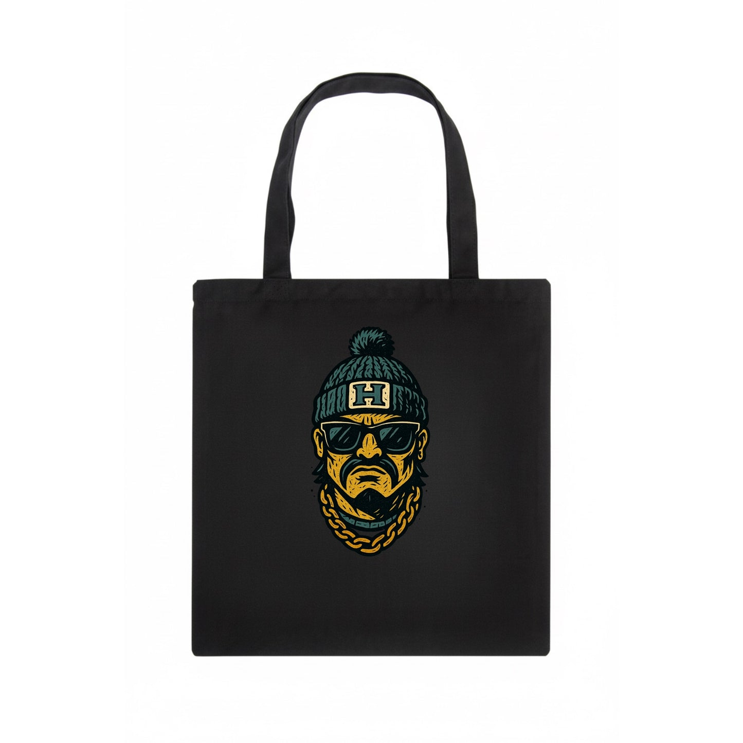Honolulu Warrior wearing Hawaii beanie with H patch - Tote Bag - dark
