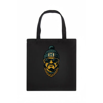 Honolulu Warrior wearing Hawaii beanie with H patch - Tote Bag - dark