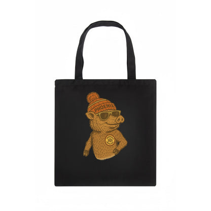 Phoenix Javelina wearing Phoenix beanie with pom pom and wayfarer sunglasses - Tote Bag - dark