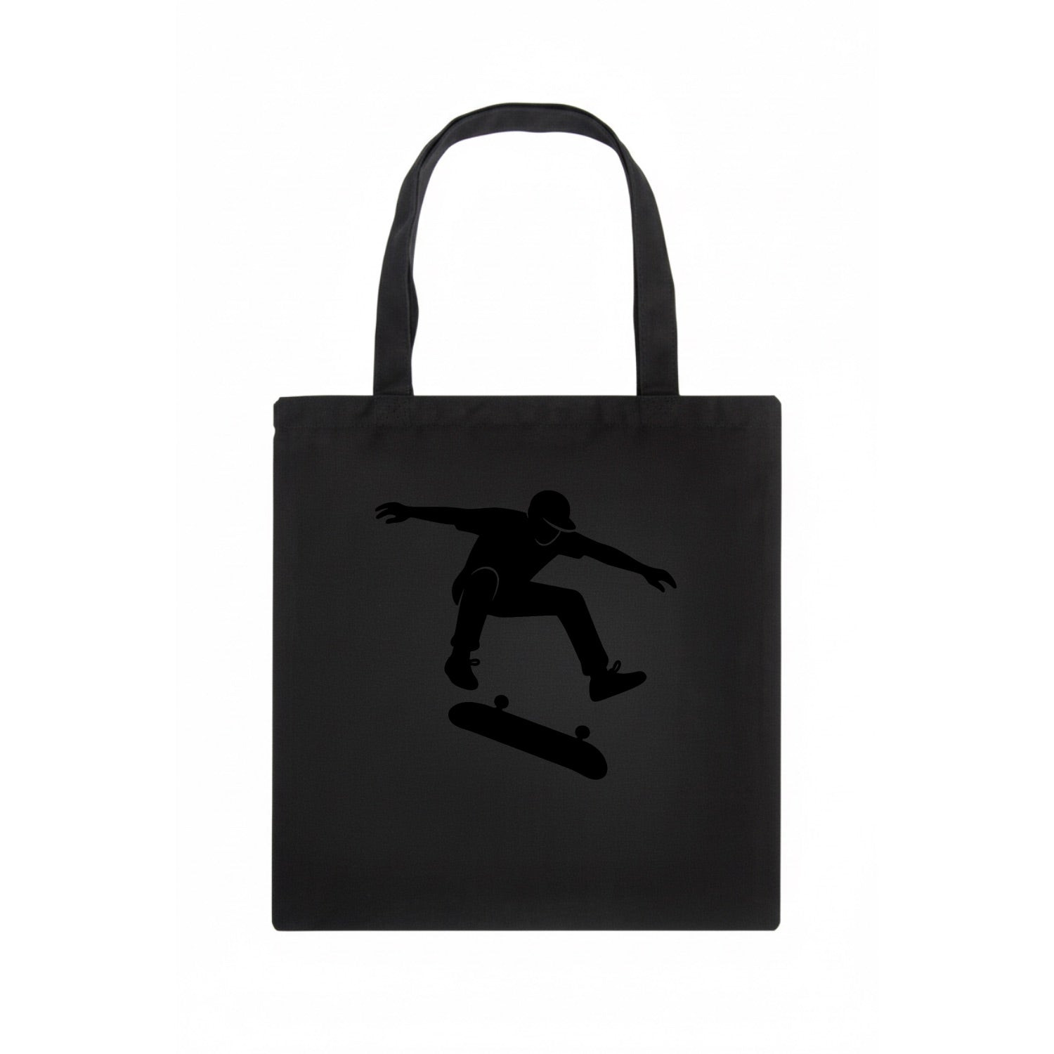 Skateboarder doing kickflip trick - Tote Bag - dark