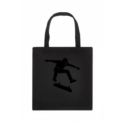 Skateboarder doing kickflip trick - Tote Bag - dark