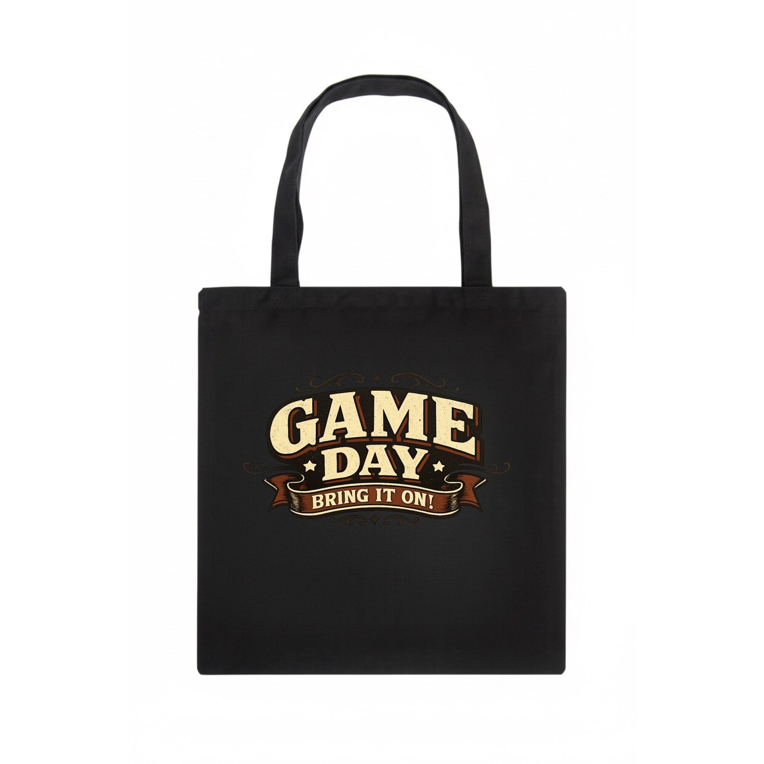 Bold typography design - "GAME DAY" - competition ready, bring it on - Tote Bag - dark