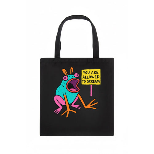 YOU ARE ALLOWED TO SCREAM | Open-mouthed frog mid-scream - Tote Bag
