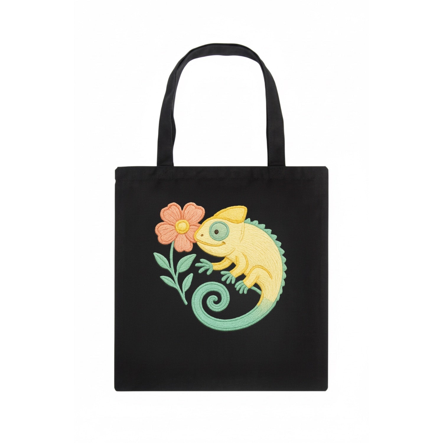 Yellow Chameleon - Tote Bag - dark