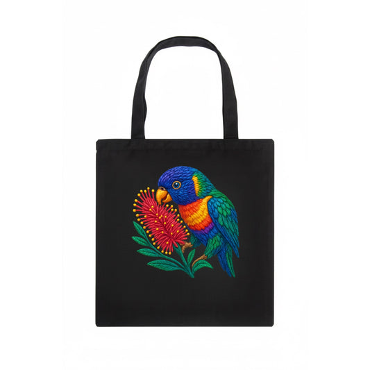 Rainbow Lorikeet Bottlebrush - Tote Bag - dark