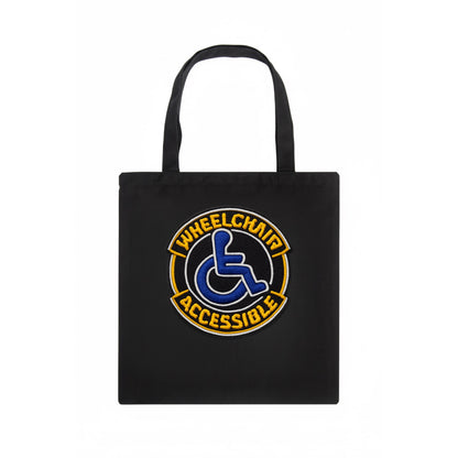 WHEELCHAIR ACCESSIBLE - accessibility symbol in blue , inclusion - Tote Bag - dark