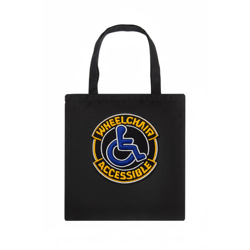 WHEELCHAIR ACCESSIBLE - accessibility symbol in blue , inclusion - Tote Bag