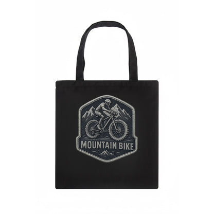 Mountain bike with rugged tires - cyclist badge - Tote Bag - dark