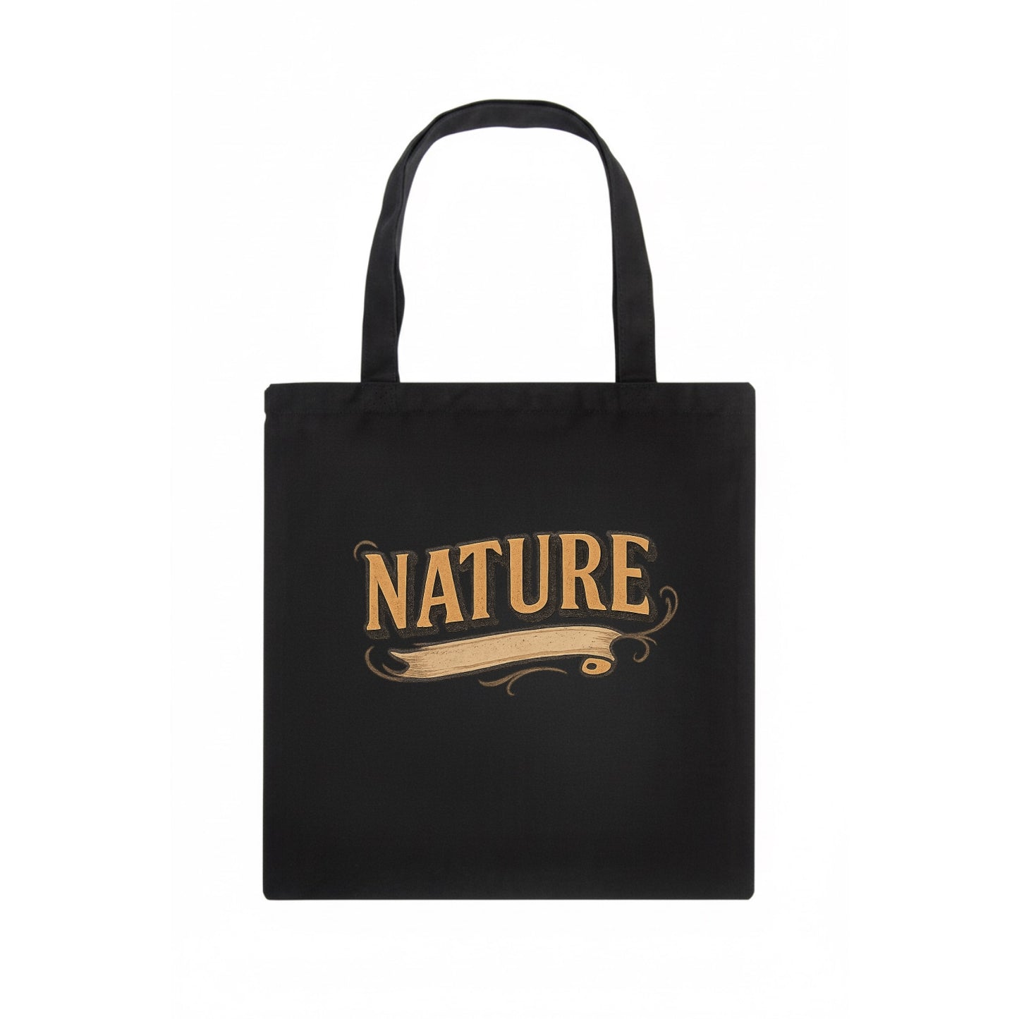 Bold typography design - "NATURE" - natural world, organic - Tote Bag - dark