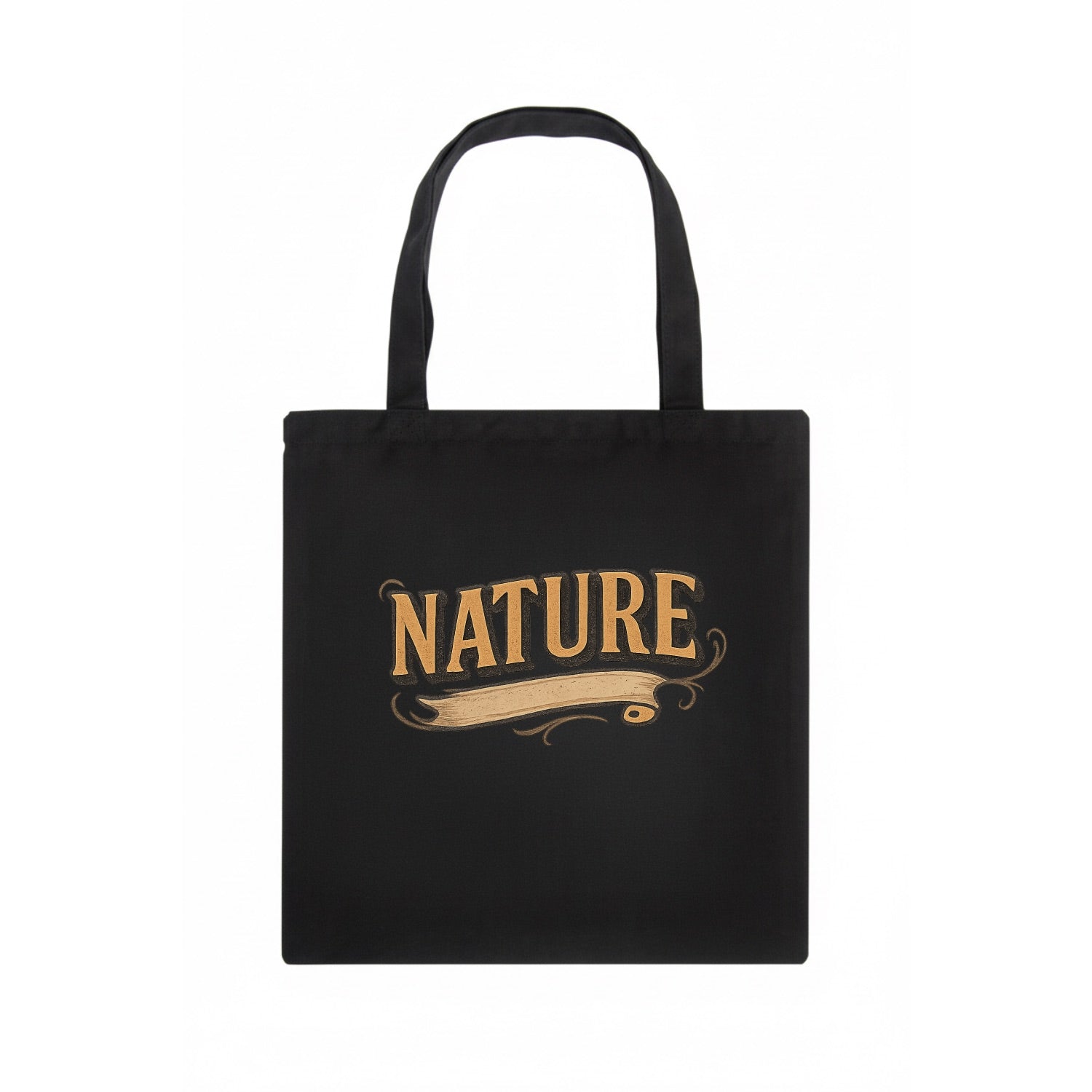 Bold typography design - "NATURE" - natural world, organic - Tote Bag - dark