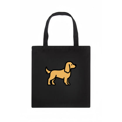 Cocker Spaniel - Golden colored flat side profile - Tote Bag - dark
