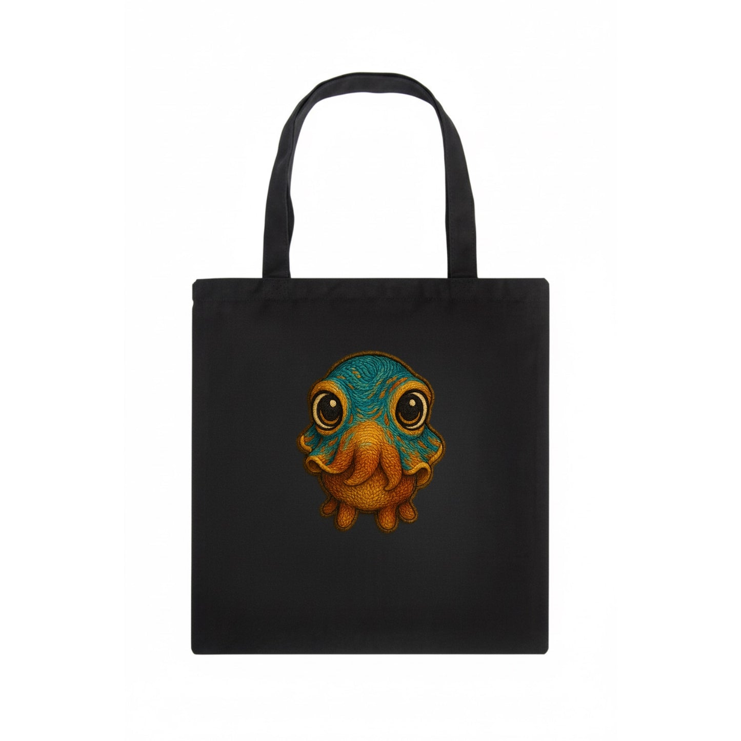 Baby Cuttlefish - color-changing skin, W-shaped pupil, front-facing, hypnotic cute - Tote Bag - dark