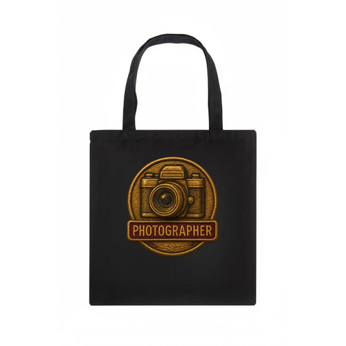 Camera with vintage lens - photographer badge - Tote Bag