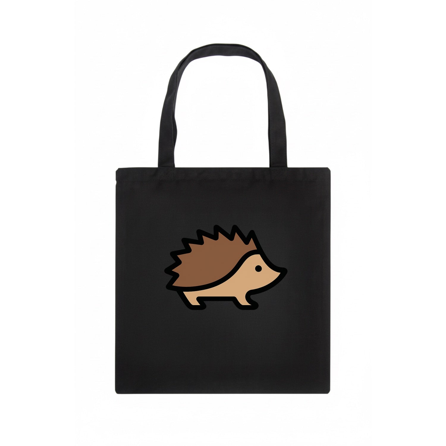 Hedgehog - Brown spiky back flat side profile - Tote Bag - dark
