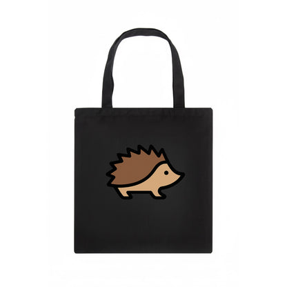 Hedgehog - Brown spiky back flat side profile - Tote Bag - dark