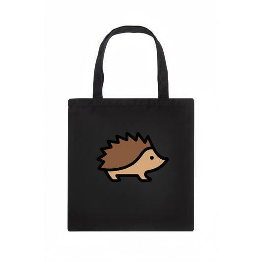 Hedgehog - Brown spiky back flat side profile - Tote Bag - dark