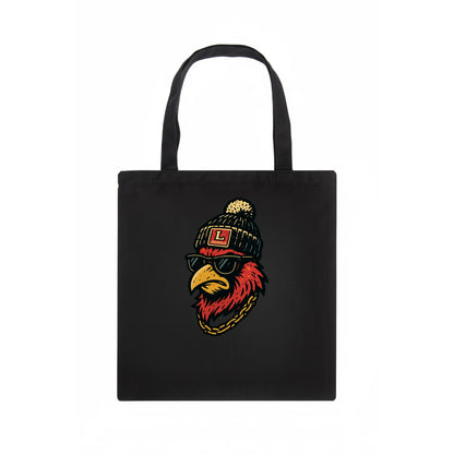 Louisville Cardinal wearing Louisville beanie with L patch - Tote Bag - dark