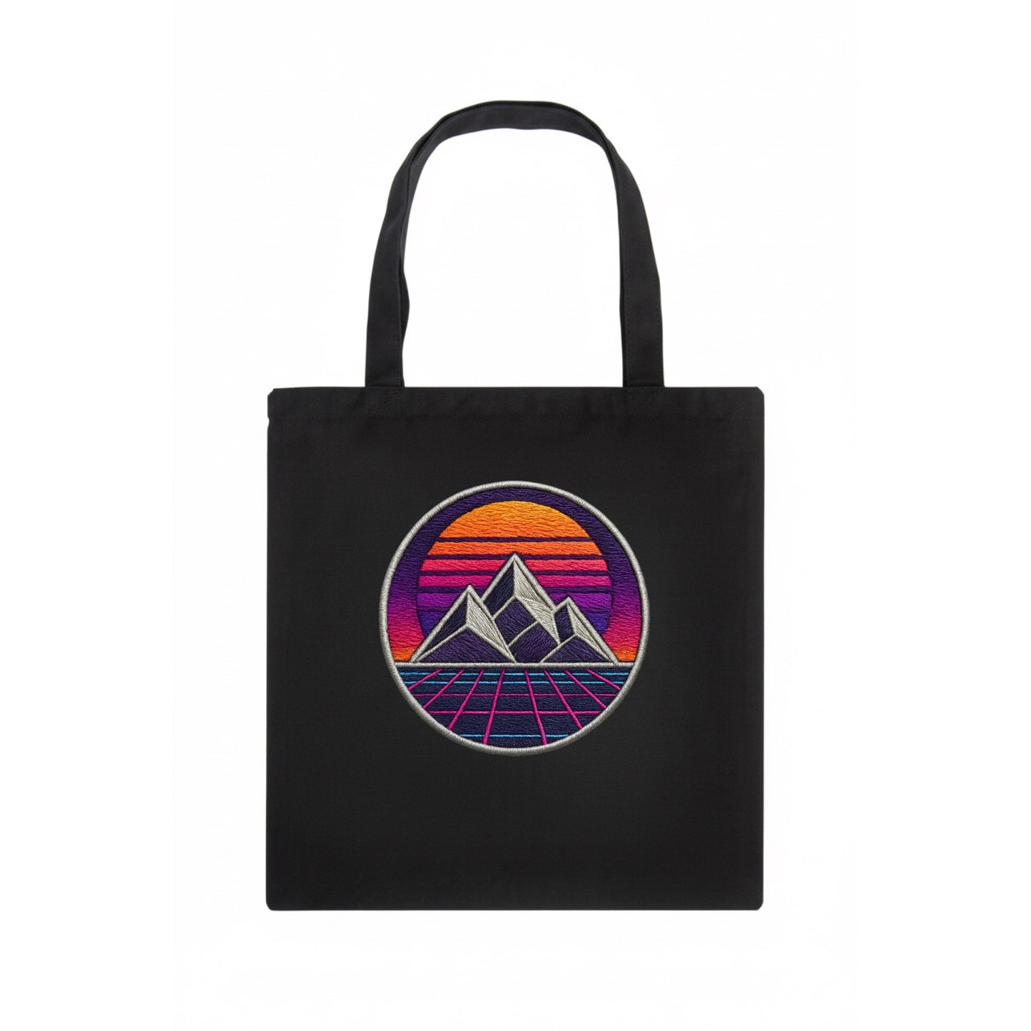 Retrowave Mountains - Tote Bag - dark