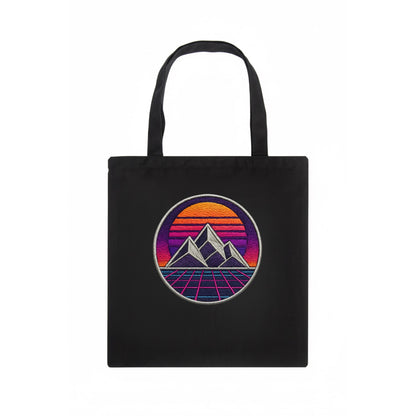 Retrowave Mountains - Tote Bag - dark