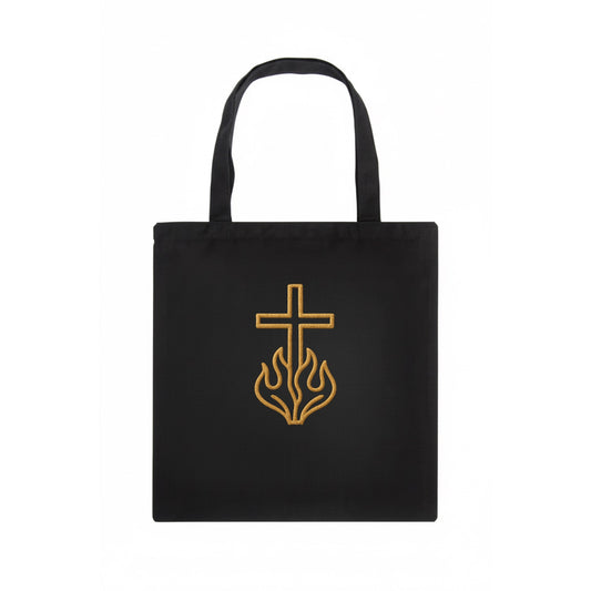 Burning Bush Cross  - Tote Bag - dark