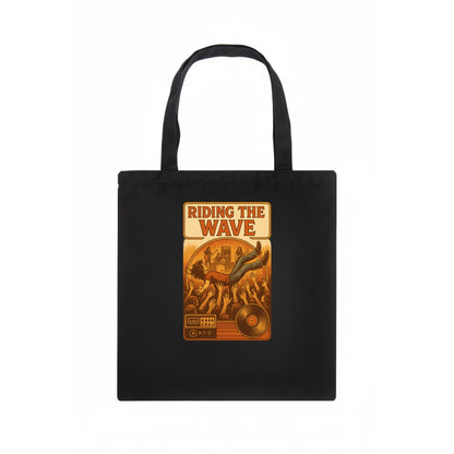 Crowd surfing at packed concert - "Riding the Wave" - concert energy - Tote Bag - dark