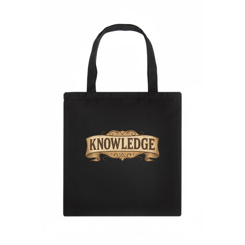 Bold typography design - KNOWLEDGE - learning, understanding - Tote Bag