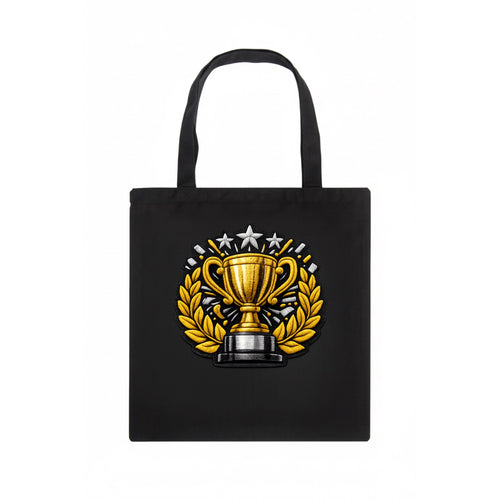 CHAMPIONSHIP TROPHY - golden trophy cup with laurels in gold - Tote Bag