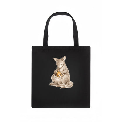MOTHER'S POUCH | Kangaroo maternal embrace | Joey safe inside | Protective love | - Tote Bag - dark