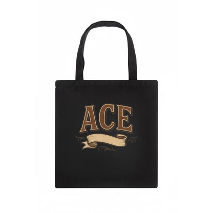 Bold typography design - "ACE" - expert, the best at something - Tote Bag - dark
