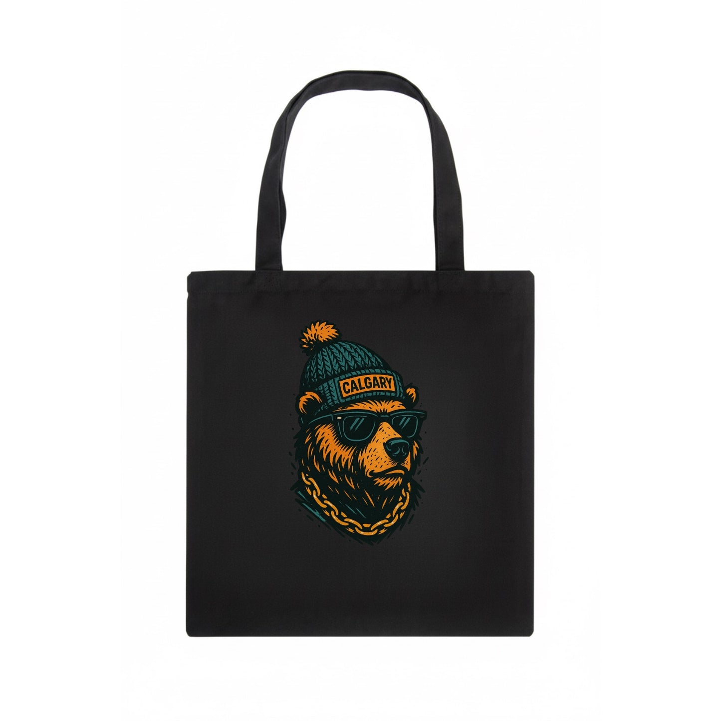 Calgary Grizzly Bear wearing Calgary bea - Tote Bag - dark