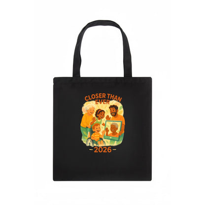 Technology bringing distant families together - "Closer Than Ever" - connection - Tote Bag - dark